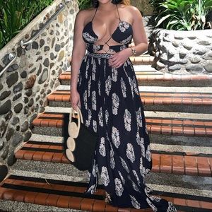 Navy Blue Vacation Maxi Dress